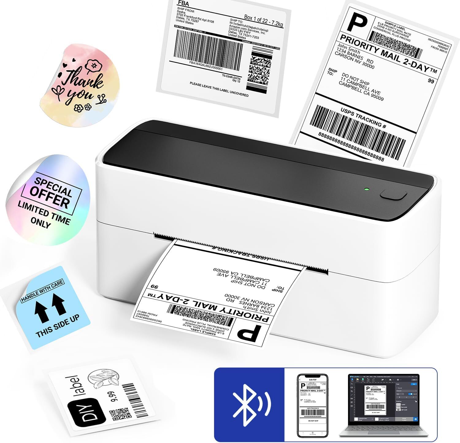 4x6 Bluetooth Thermal Shipping Label Printer Small Business Package or label Lot