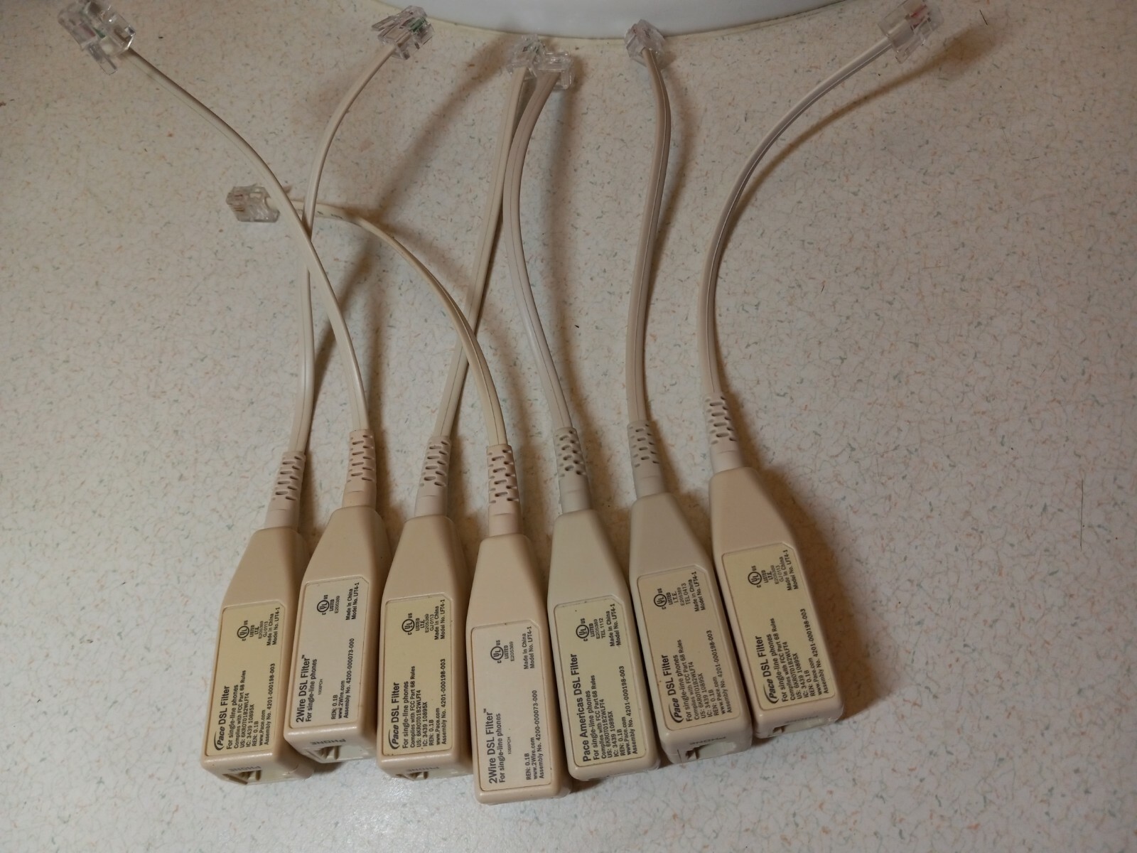 Lot of 7 Pace Americas DSL Filters Splitter DSL/Phone LFT4-1 
