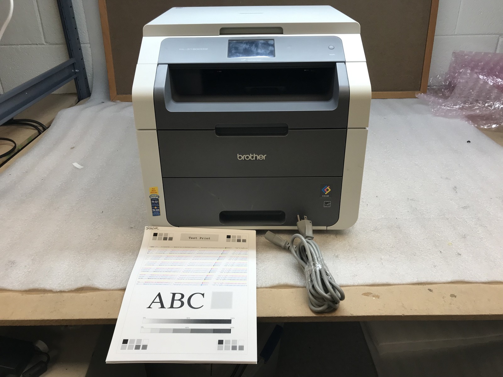 Brother HL-3180CDW Color Laser Printer 4k Pf Ct w/ HIgh Toner & Power Cable