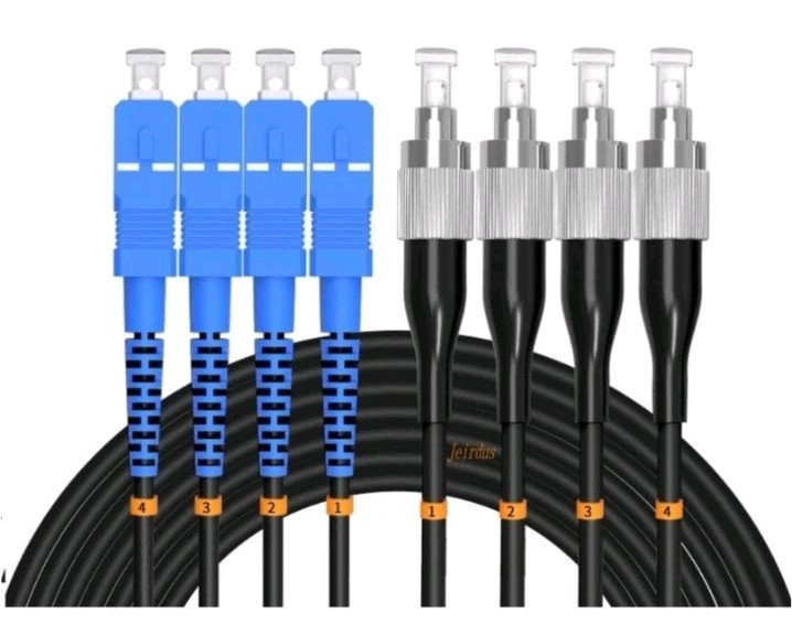 10Meters 33ft SC to FC Outdoor Armored 4 Core 9/125 SMF Fiber Optic Cable Jumper