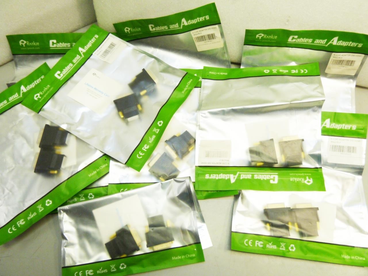 10x NEW 2-Pack Rankie DVI to HDMI Adapter 1080P Male to Female Converter | 20pcs
