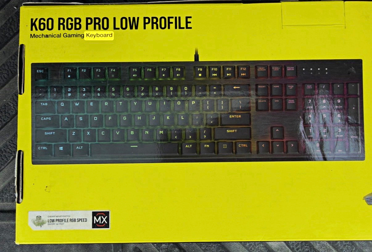 Corsair K60 RGB PRO Low Profile Mechanical Gaming Keyboard RGB Black QWERTY