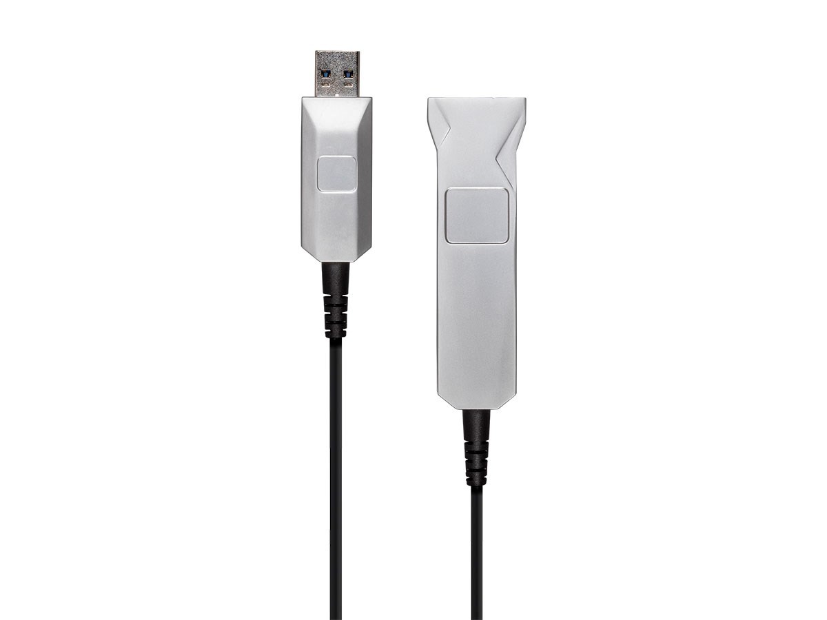 USB-A to USB-A Female 3.0 Extension Cable - 49.2 Feet - Black | Fiber Optic