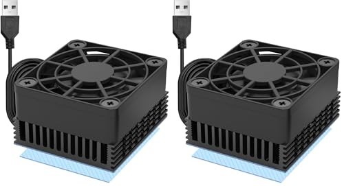 2 Pack 40mm Mini USB Radiator Fan with Heat Sink for Cooling Electronics