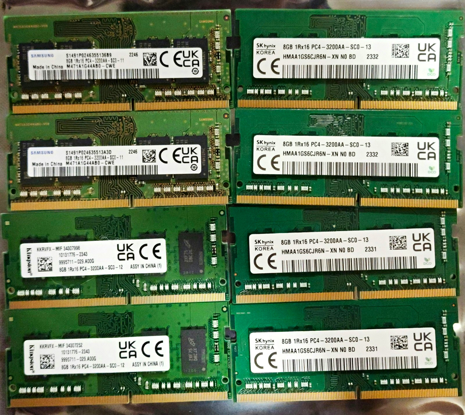 SK hynix 64GB (8x8GB) DDR4-3200 SO-DIMM PC4-3200AA 260-Pin Laptop RAM
