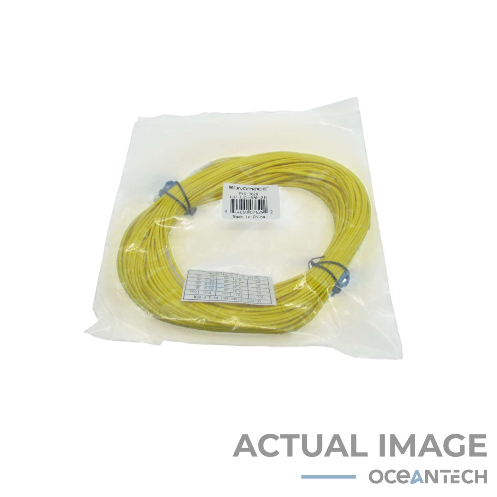 New Monoprice LC-LC-SM-25 25 Ft  LC/LC Sm 9/125 Fiber Optic Cable