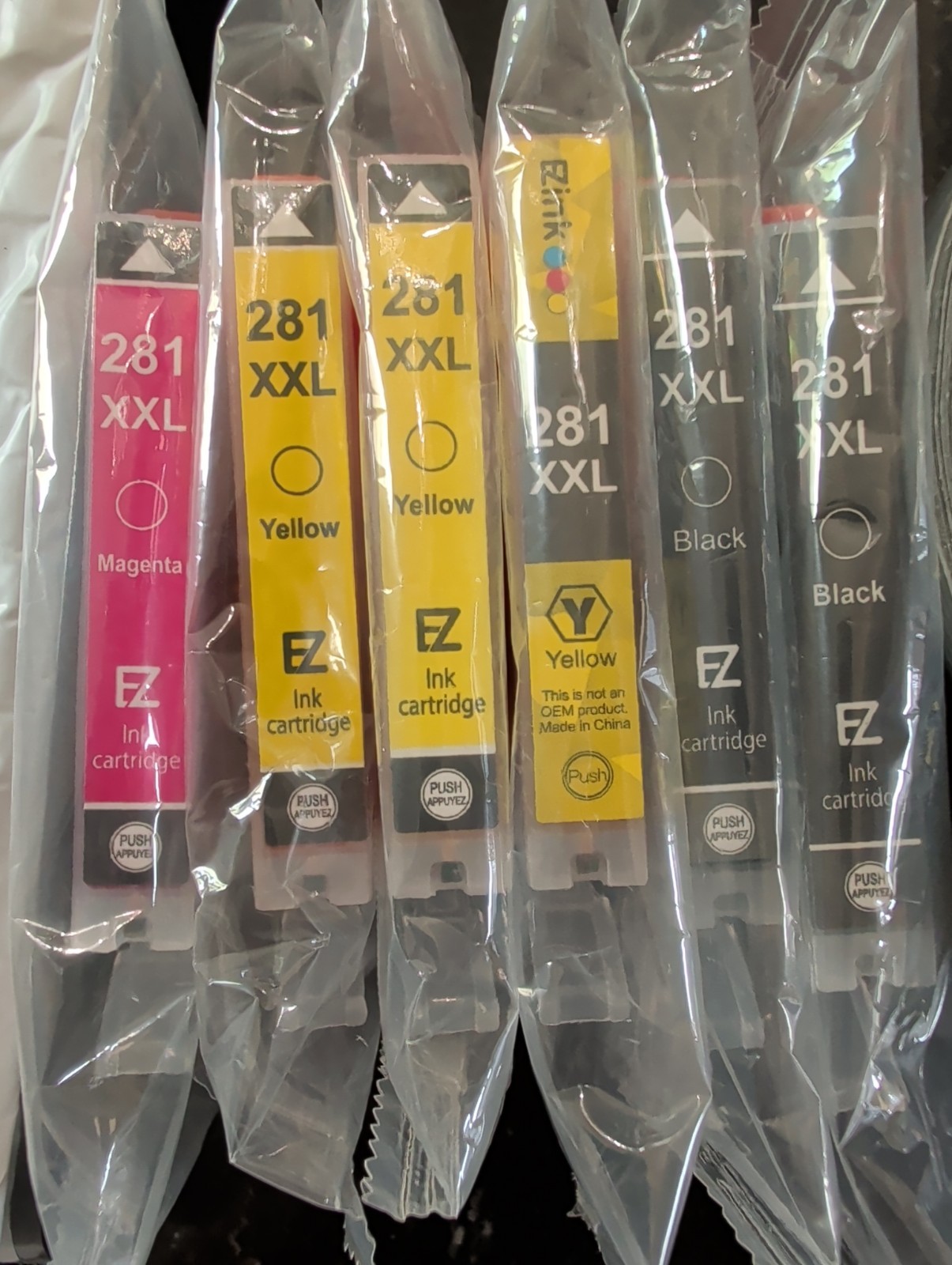 EZink 281 XxL 2 Black 3 Yellow 1 Magenta New Without Box