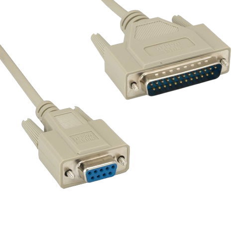 Lot 10 DB9 Female to DB25 Male Null Modem Serial Cable 28AWG Crossover PC Device
