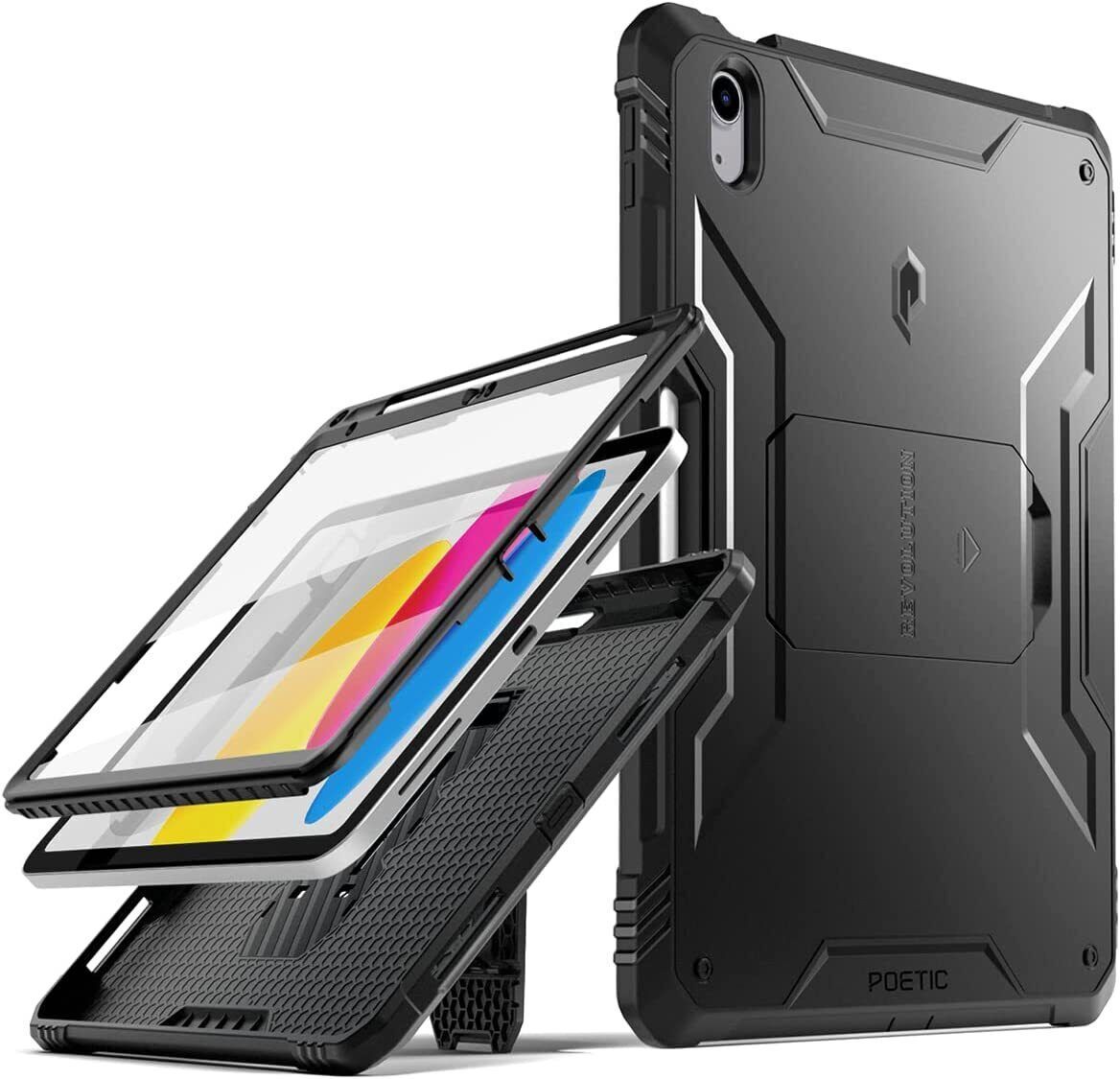 Poetic Revolution Case for iPad 10.9 10th gen (2022) Cover with Kickstand Black