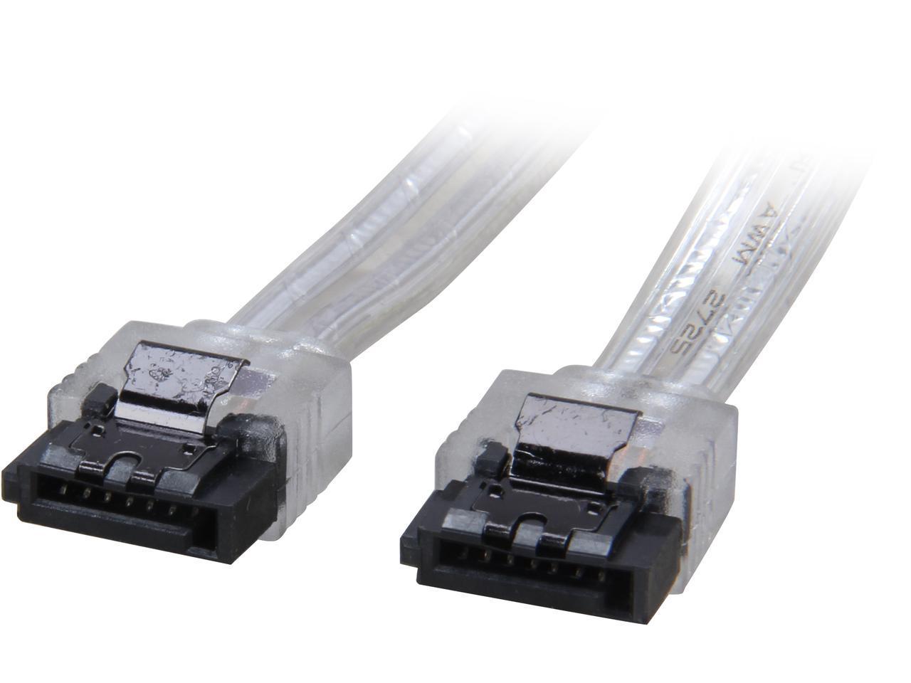 Coboc - SC-SATA3-18-LL-SL - 18" SATA III 6Gb/s Data Cable w/Latch - Silver