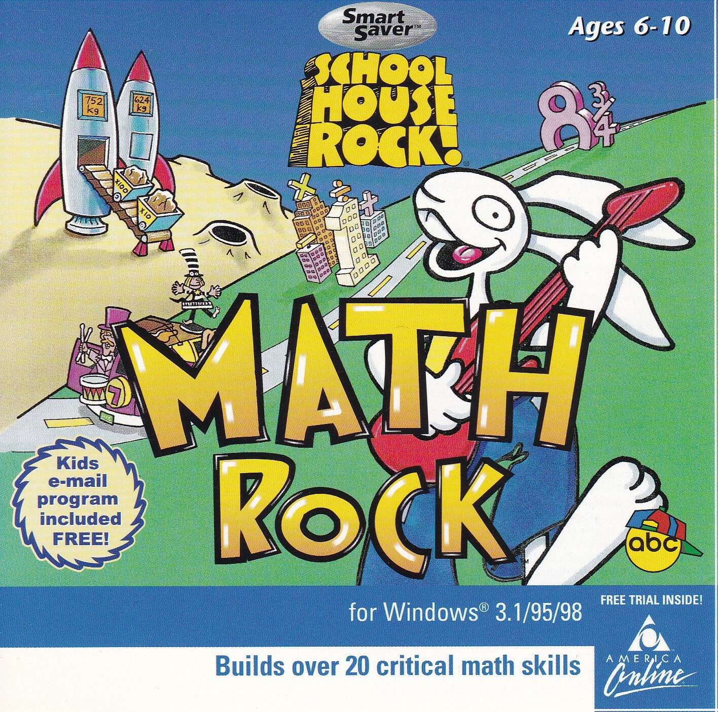 Vintage The Learning Company Schoolhouse Rock Math Rock (PC, 1998)