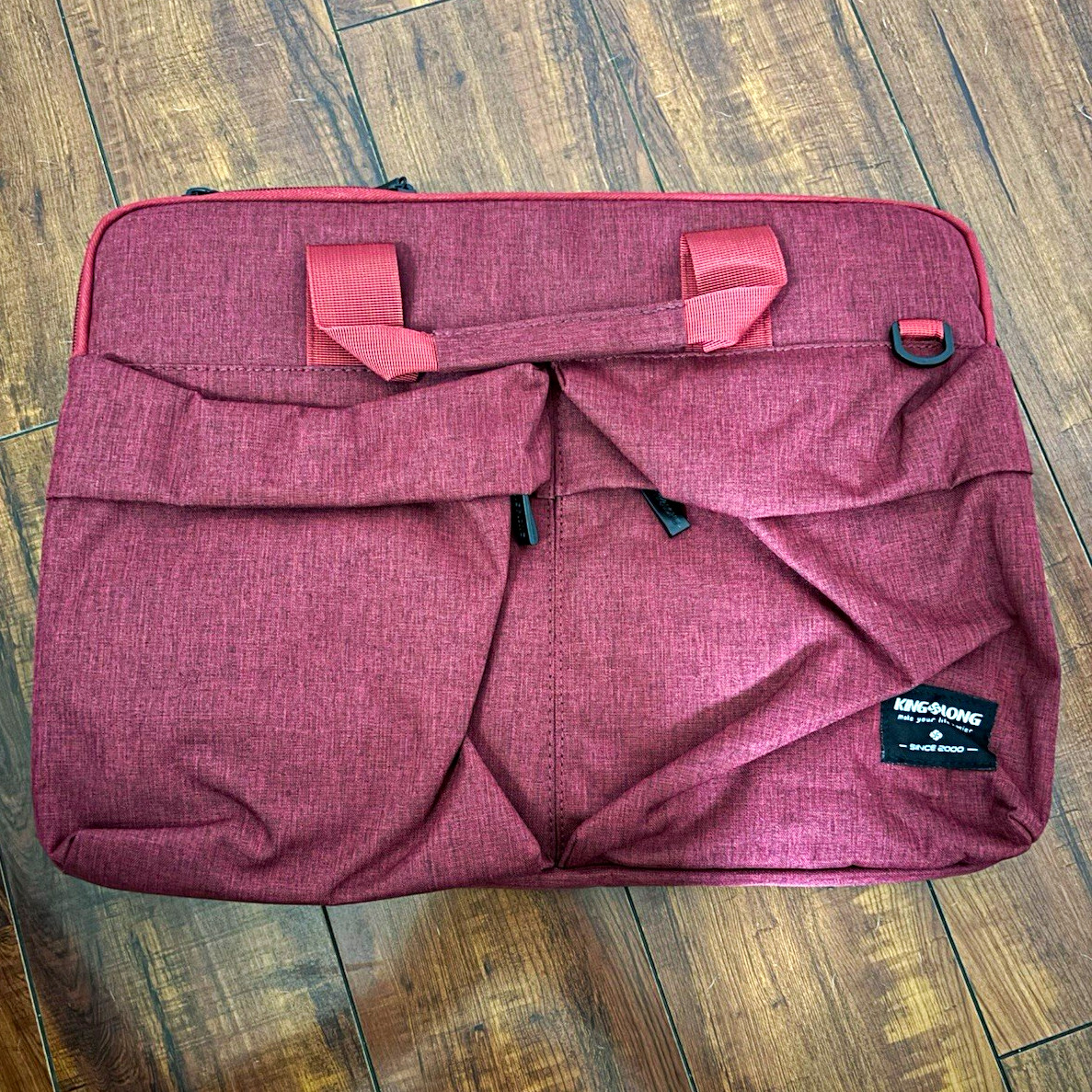 KINGSLONG Padded Maroon Polyester Shoulder/Messenger Laptop Bag Case 15.6 in