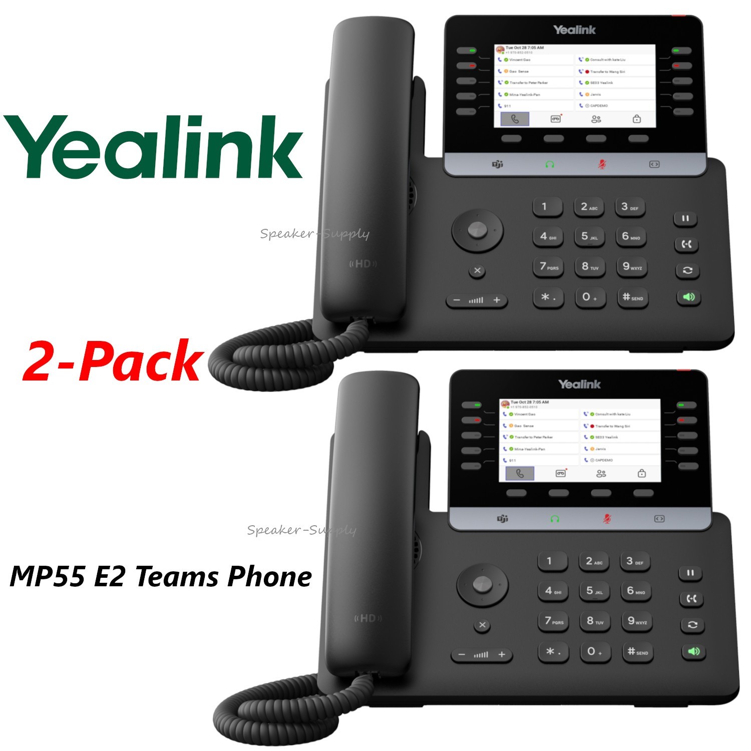 2 Yealink MP55 E2 Teams Phone 1301231 Bundle