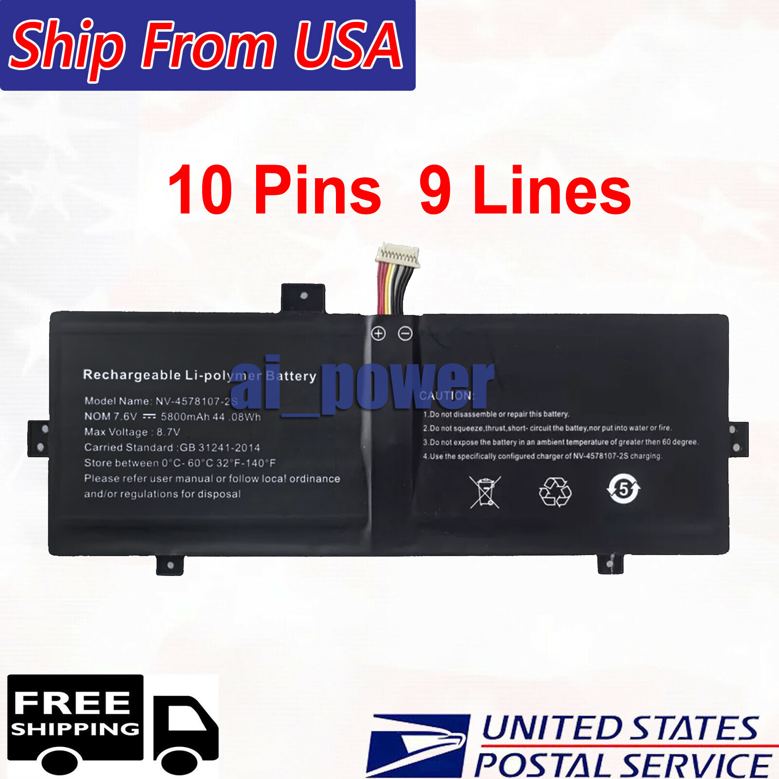 U3478110PV-2S1P NV-4578107-2S 7.6V New Laptop Battery For JUMPER ezbook s5 go 