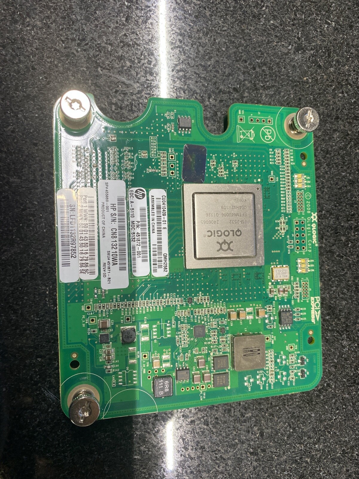 HP QLogic 8GB Fiber Channel Host Bus Adapter Card 451872-001 QMH2562 455869-001