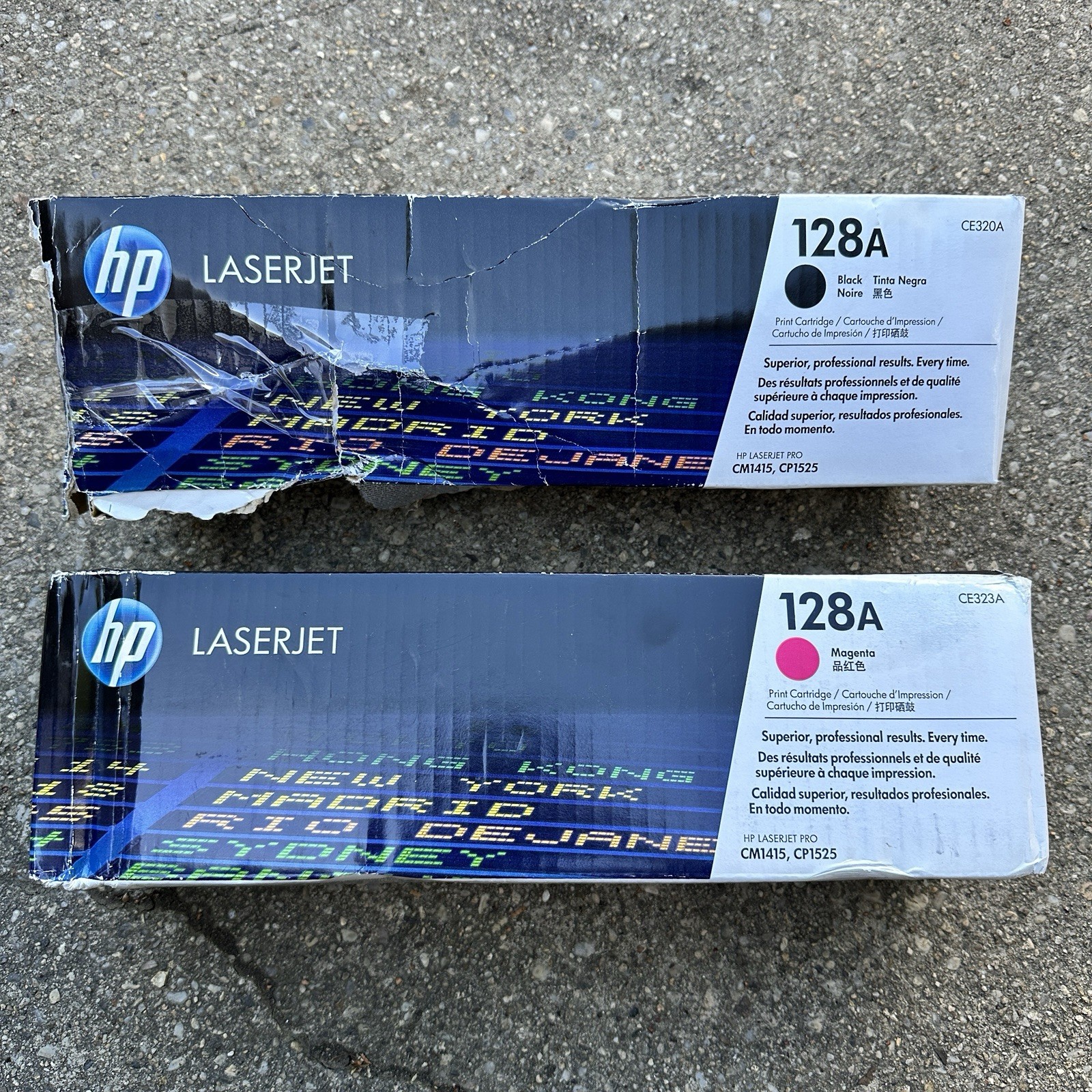 Genuine OEM NEW HP 128A Black LaserJet Print Cartridge CE320A & CE323A ,New Open