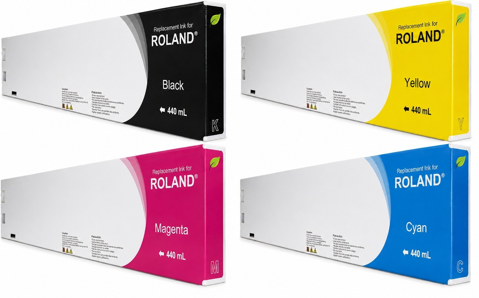 FULL SET COMPATIBLE ECO SOLVENT 440ML INK CARTRIDGES FOR ROLAND ECO SOL MAX ESL3