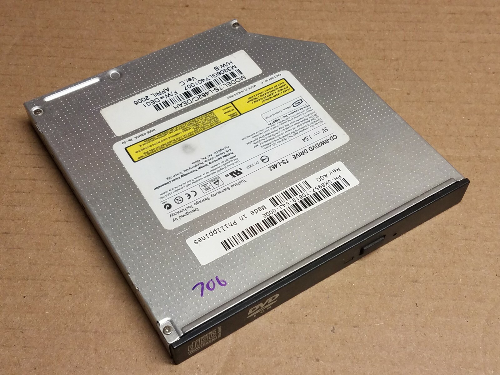 Toshiba Samsung Laptop CD DVD Drive 0K8957 TS-L462 TS-L462C/DEAH Bay Dell