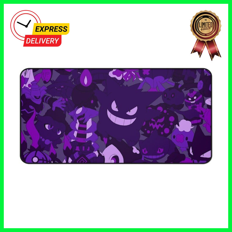 Haunted Ghost Gengar Desk Mat - Neoprene Giratina Chandulure Dark Mouse Pad GP39