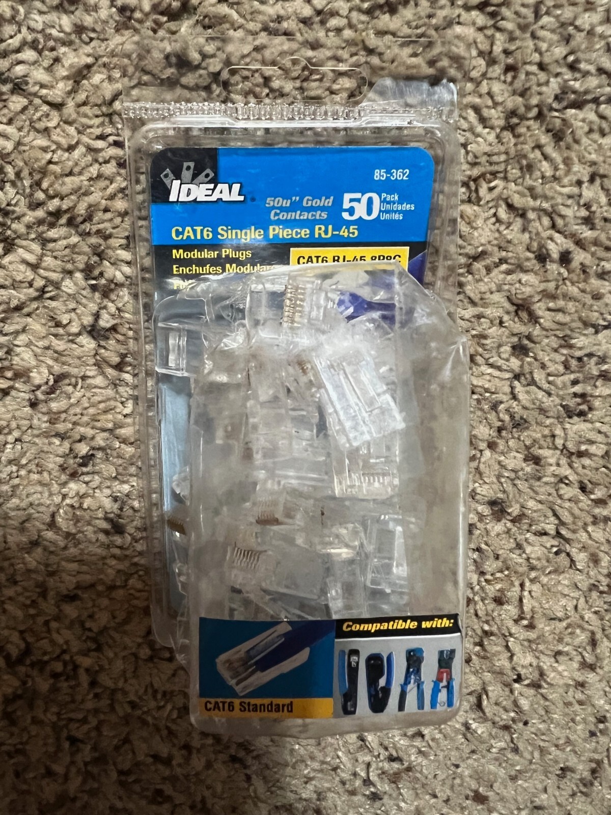 Ideal 85-362 CAT6 Standard Single Piece Modular Plug, 29 pack