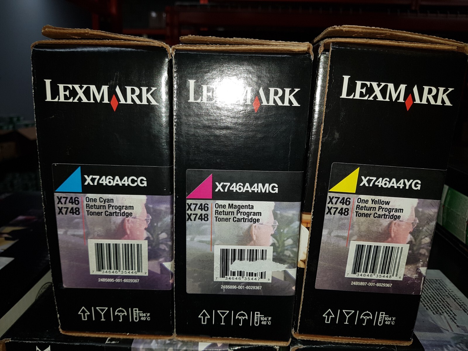 Genuine Set of 3 Lexmark X746A4CG X746A4MG X746A4YG CMY Toner Cartridges BNIB