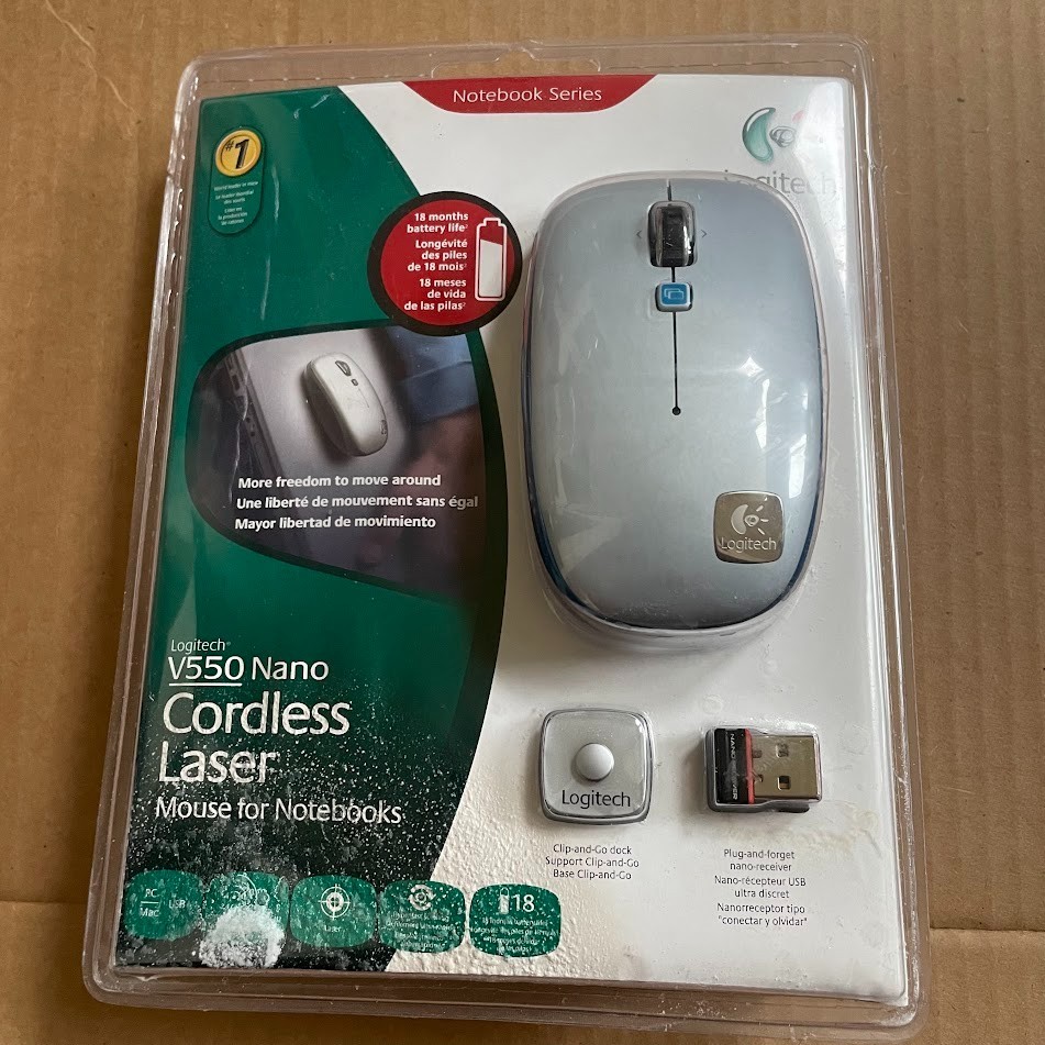 New/Sealed. Logitech V550 Nano Cordless Laser Notebook Mouse w/ Receiver