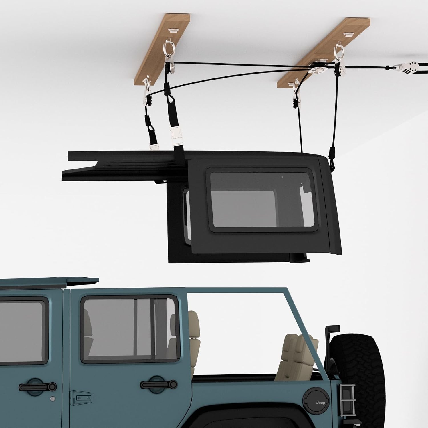 Hard Top Removal Lift for Jeep Wrangler JL JK Models and Ford Bronco, 12ft Hardt