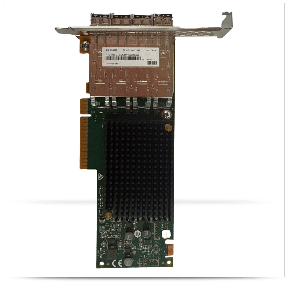 IBM 00WY983 Quad-Port 16G Fibre Channel Adapter, Full Height w/ 4 AVAGO 16G SFPs
