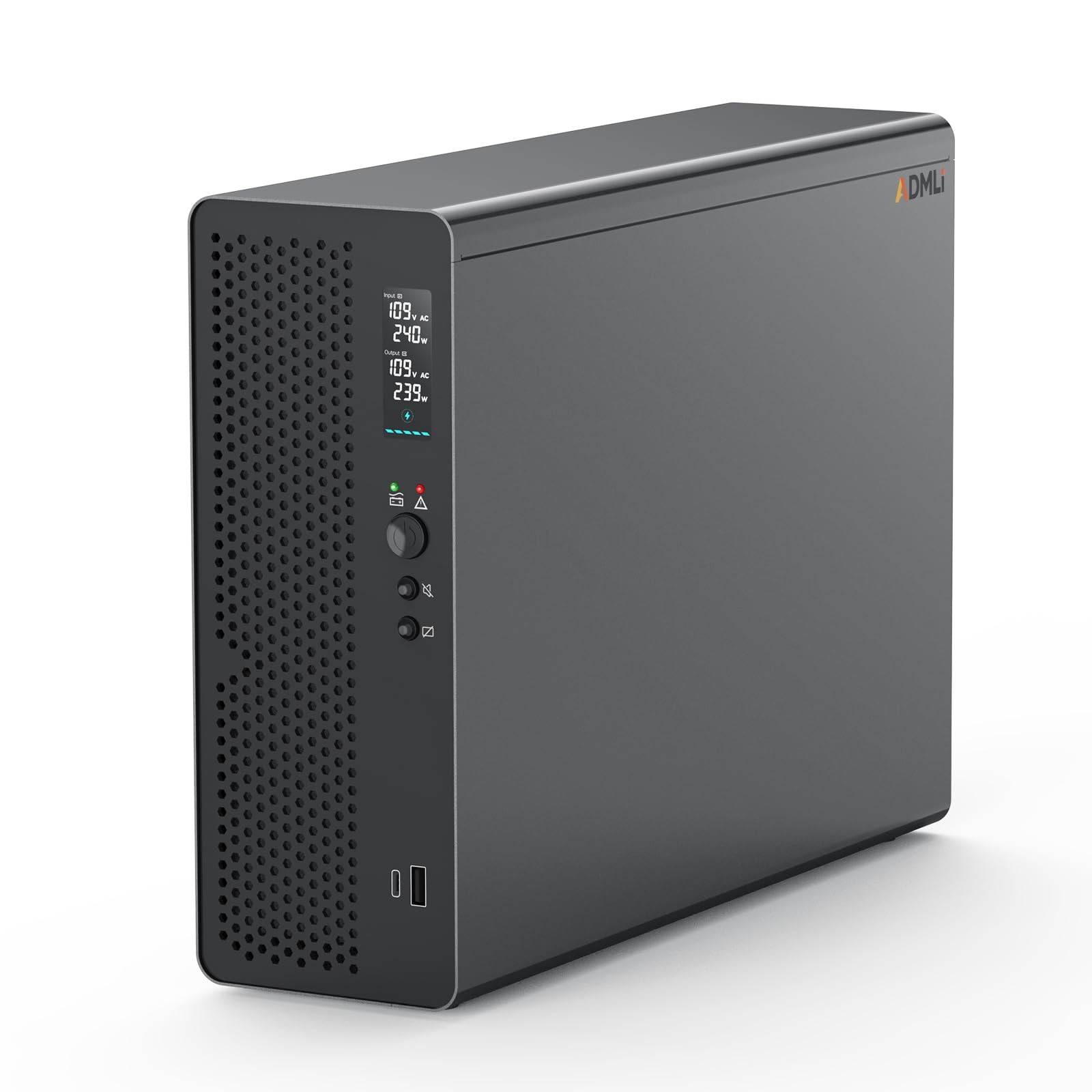 ADMLi 1500VA/1000W LiFePO4 UPS Battery Backup, Pure Sine Wave, 8 Outlets