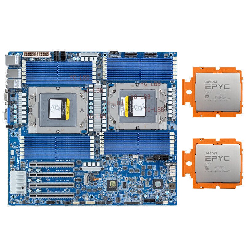 Gigabyte MZ73-LM1 Motherboard board＋2xAMD GENOA EPYC 9654 CPU SP5 ZEN4 Processor