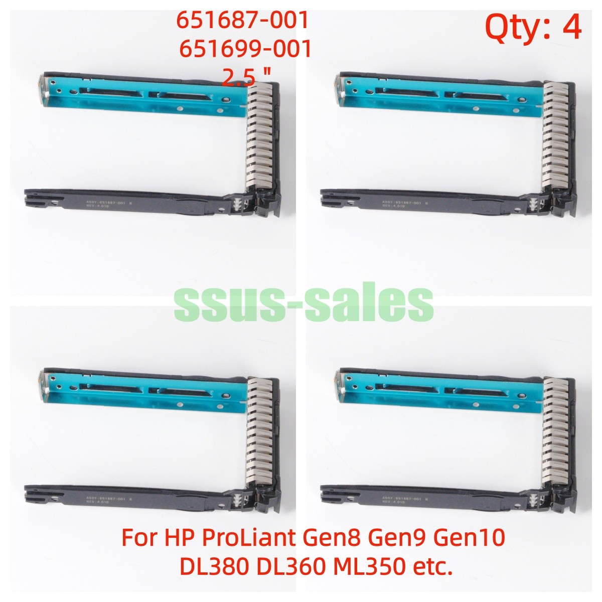 X4 651687-001 2.5" SFF SAS SATA HDD Tray Caddy for HP G8 9 10 DL380 DL360 ML350