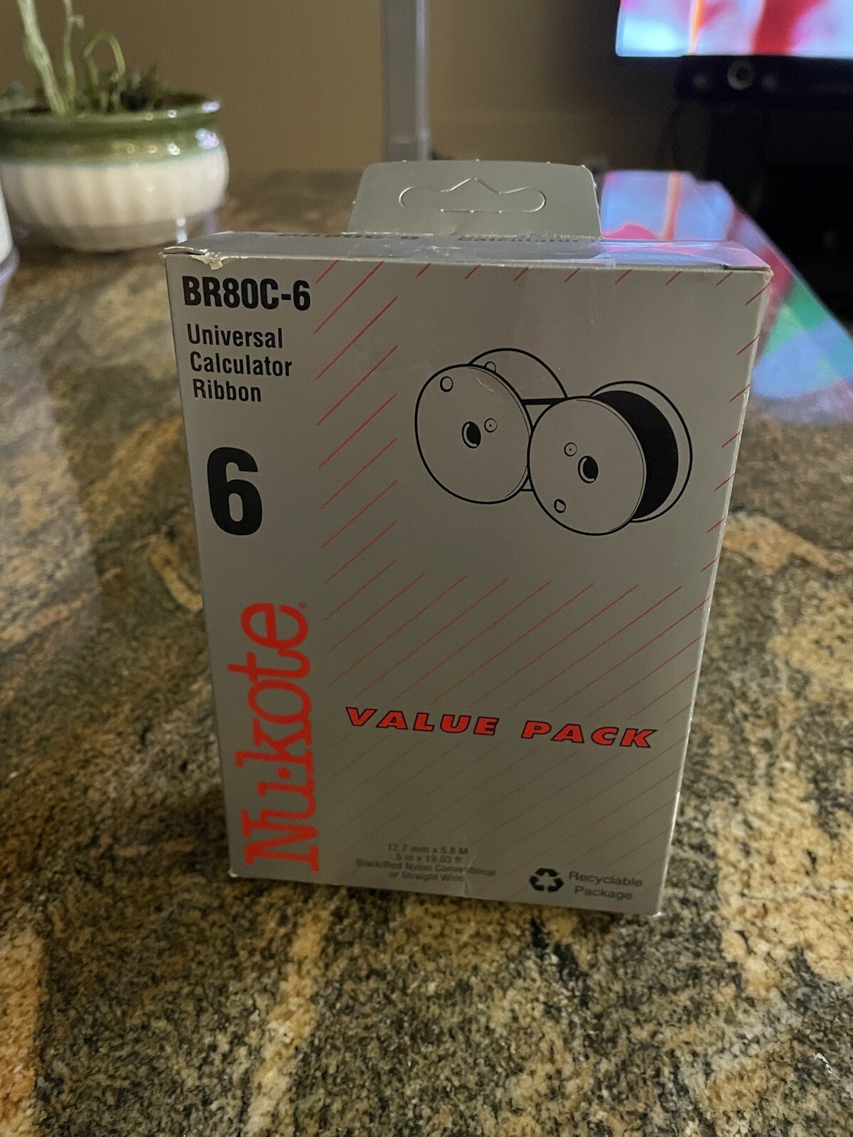 New OEM Genuine 6 Pack Nu-Kote BR80C-6 Universal Calculator Ribbons Each Sealed