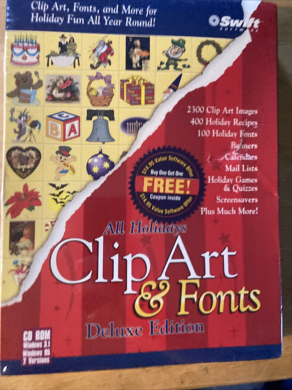 All Holidays Clip Art and Fonts Deluxe Edition CD ROM Windows 95/3.1 SEALED