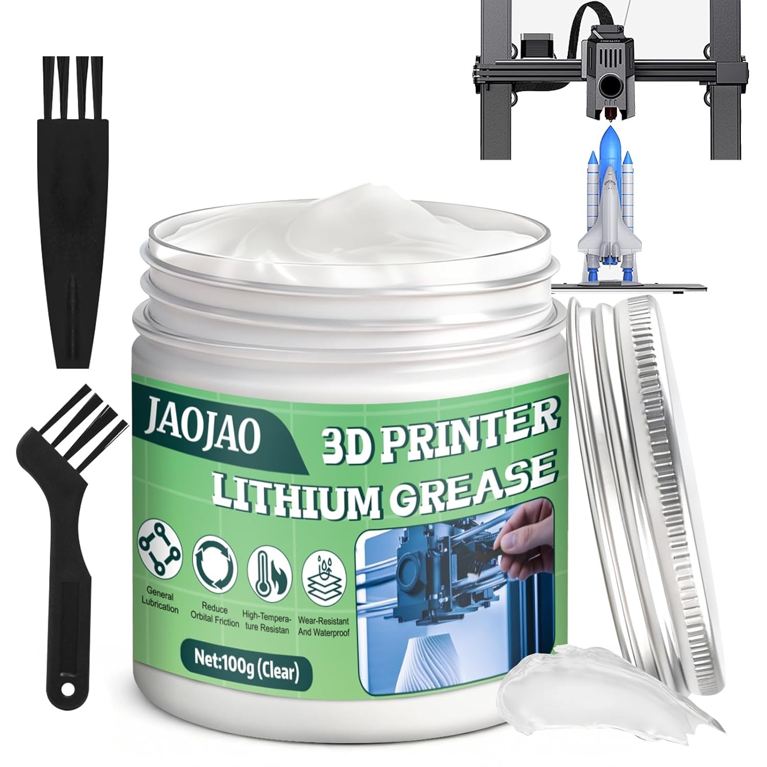 100g 3D Printer Grease,Reduces Friction & Protects Rails & Bearings 3D Printer