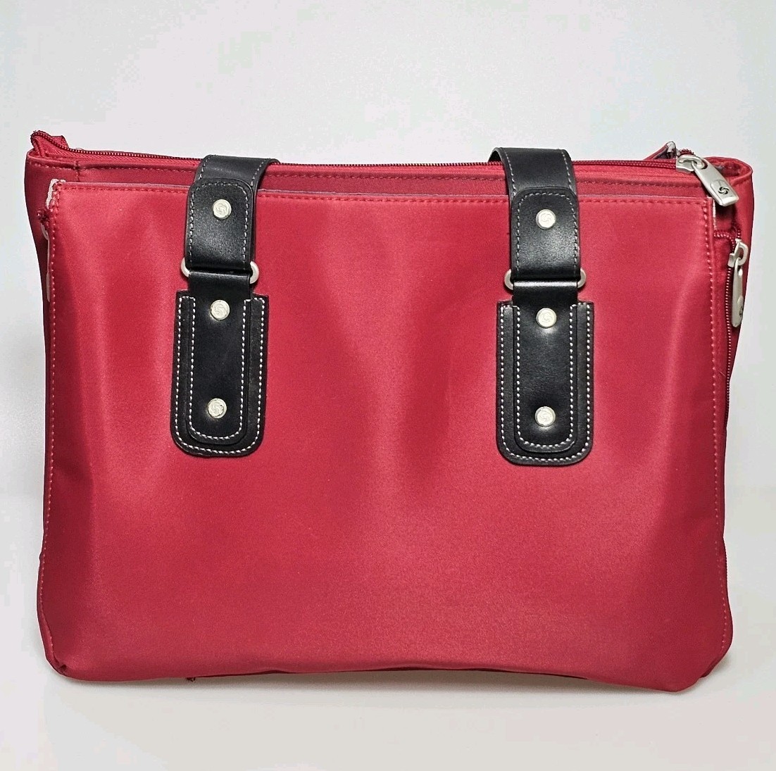 EUC Samsonite Red Shoulder Work Laptop Bag w/ Double Handles Expandable Pockets