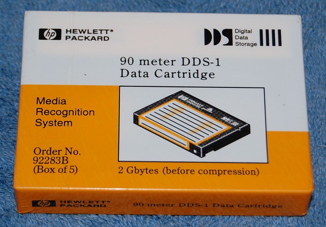Hewlett Packard 90 Meter 2GB DDS-1 Data Cartridge, New & Factory Sealed