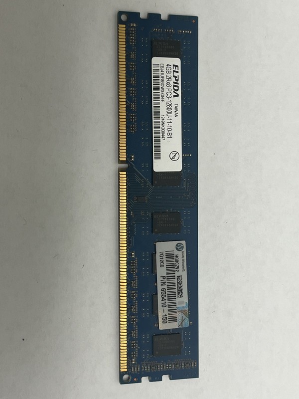 Elpida HP 4GB DDR3 PC3-12800U 1600MHz 240-Pin DIMM Desktop RAM