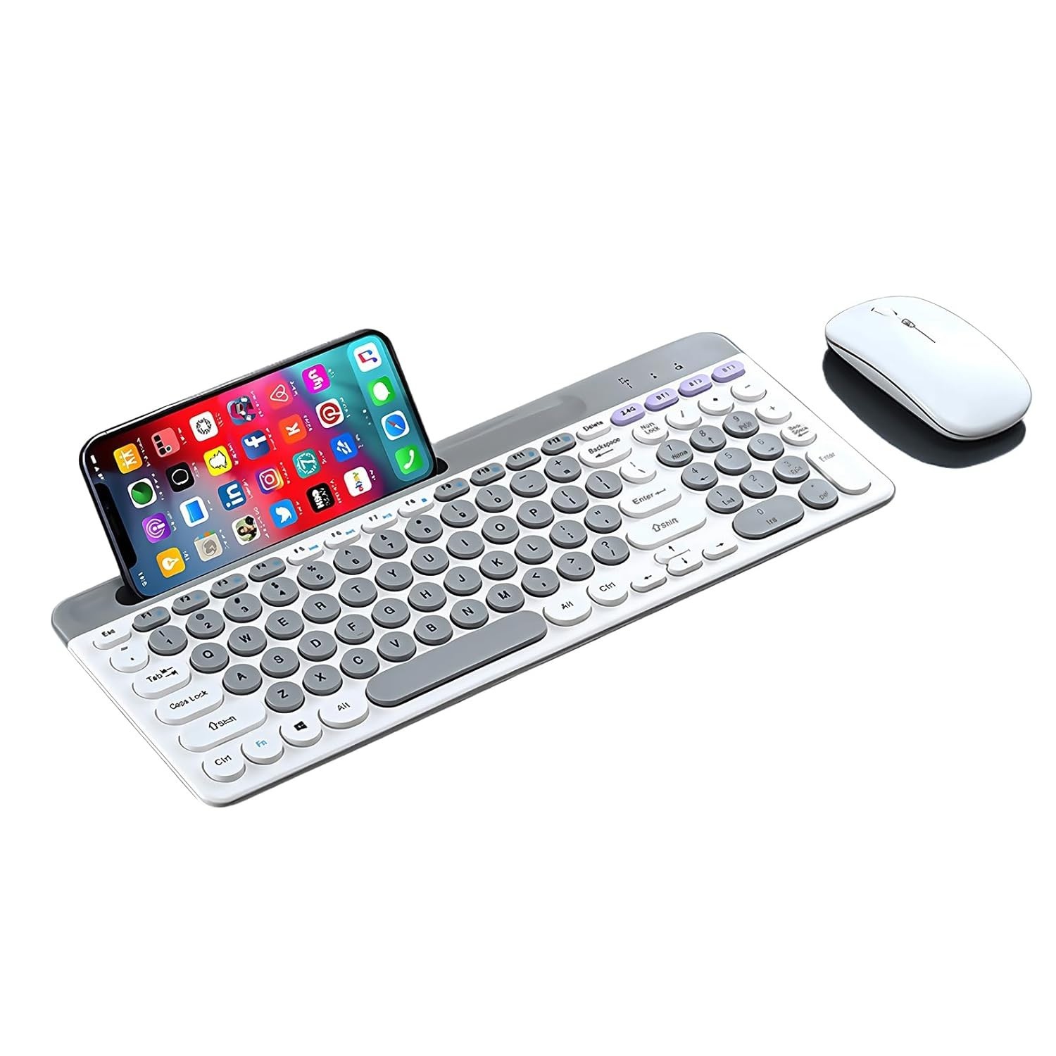 Guiheng Slim Wireless Gold Keyboard & Mouse Combo (3 Bluetooth + 1 RF Mode)