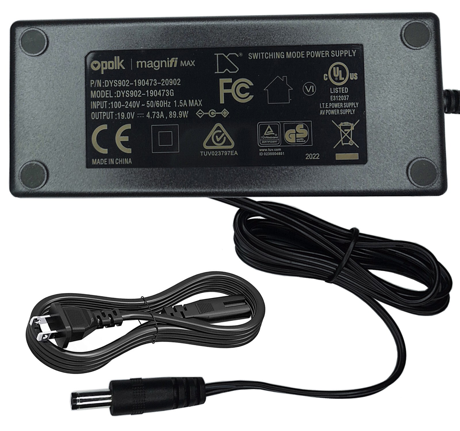 Genuine Polk 19V 4.73A AC/DC Adapter fr AM8214 AM8215 Audio MagniFi Max SoundBar