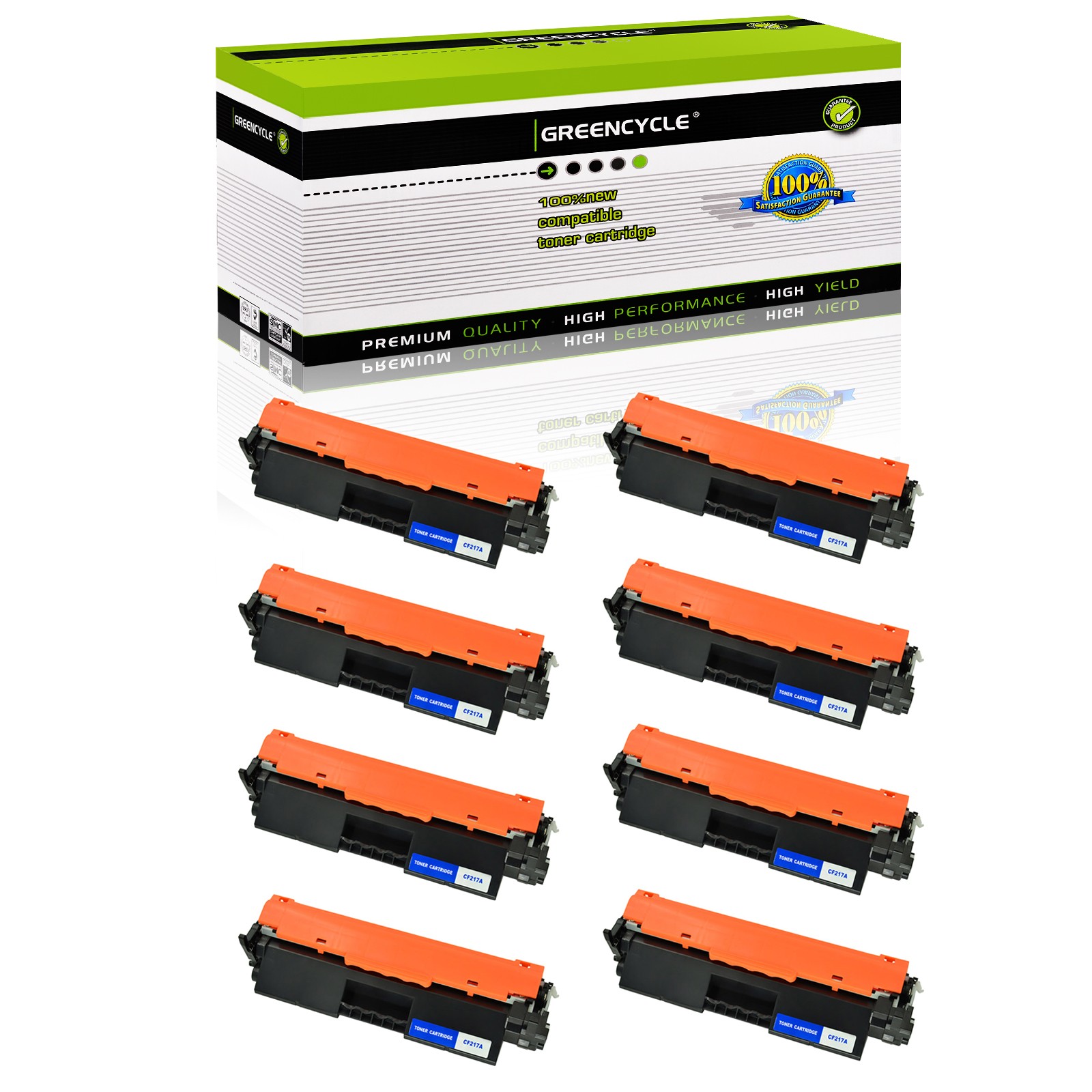 8PK CF217A 17A BK Toner Cartridges Fits For HP LaserJet M102w MFP M130a M130nw