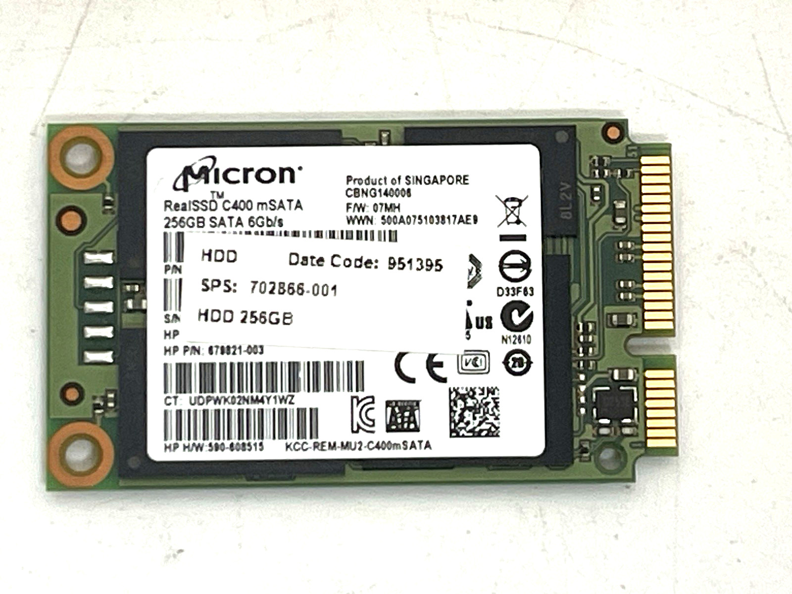 Micron RealSSD  c400 mSATA 256GB SATA Internal - HP 679821-003 702866-001