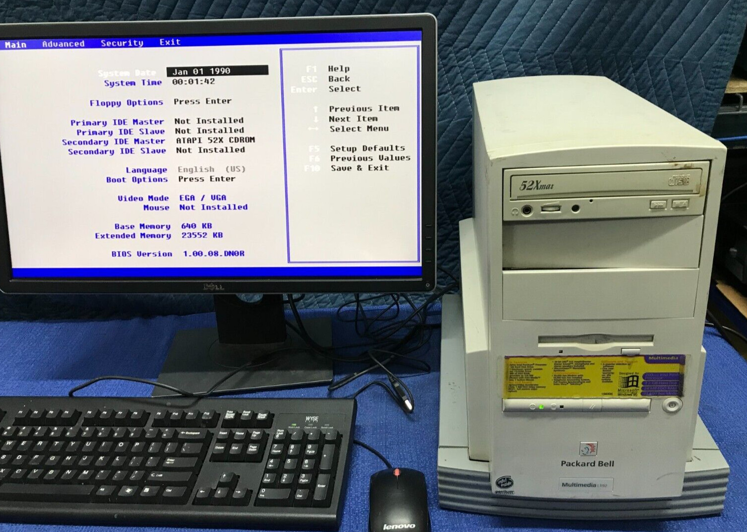 Vintage Packard Bell A950-TWR Pentium @  200MHz 24MB RAM - No HDD - Eject Issue