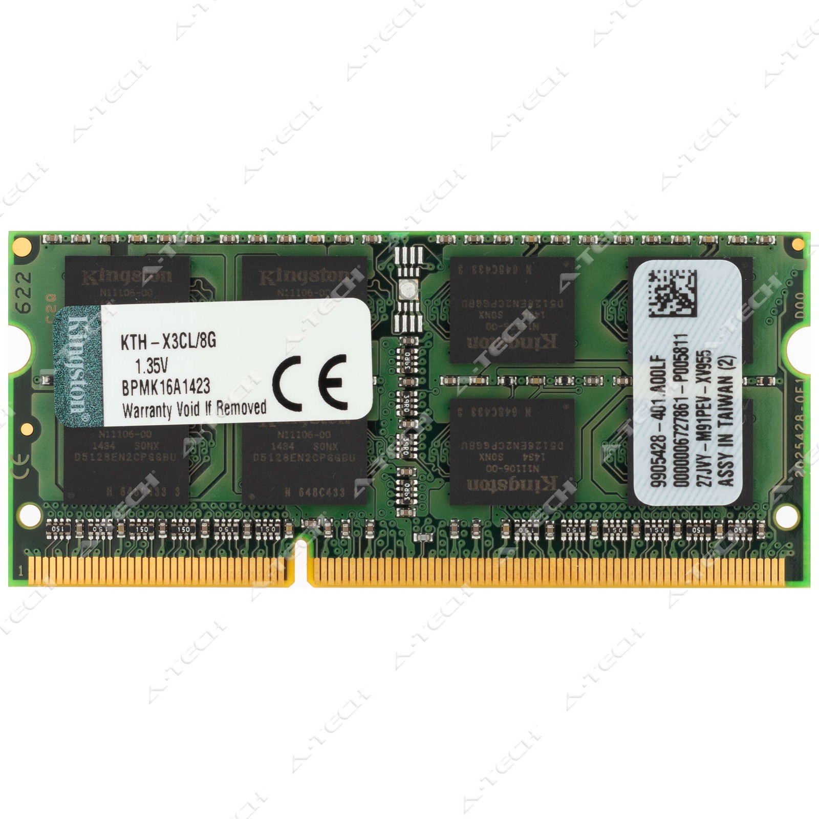 Kingston 8GB DDR3 1600 MHz PC3-12800 2Rx8 SODIMM Laptop Memory RAM (KTH-X3CL/8G)