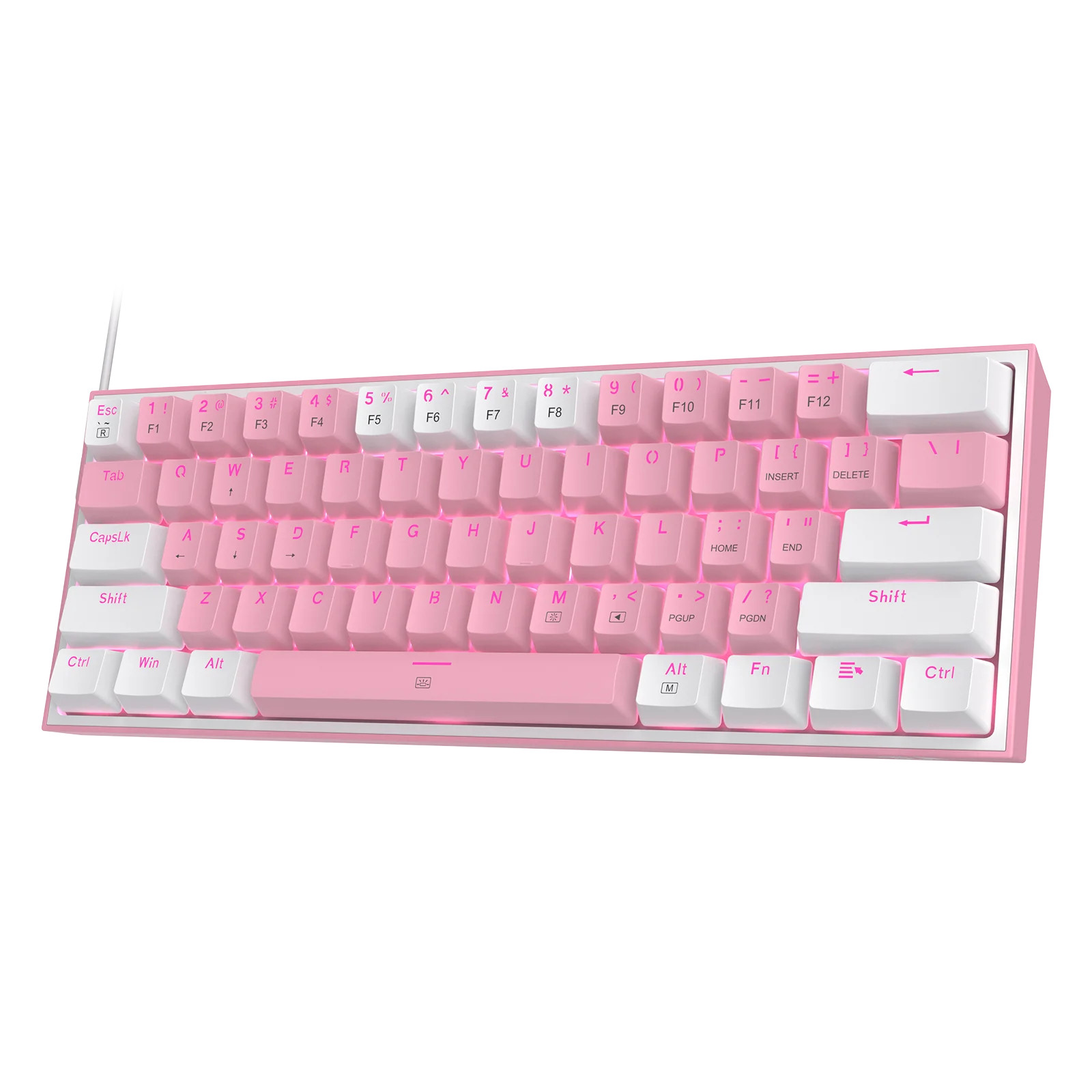 Redragon K617 Fizz 60% Mechanical Keyboard RGB – 61 Key Hot-Swap Wired Gaming Ke