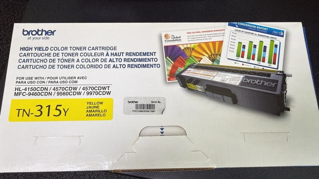 Brother TN-315Y High Yield Yellow Toner Cartridge