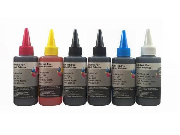 6 Bulk refill ink for Canon inkjet printer 6 colors 6x100ml BK/PhB/C/M/Y/Grey