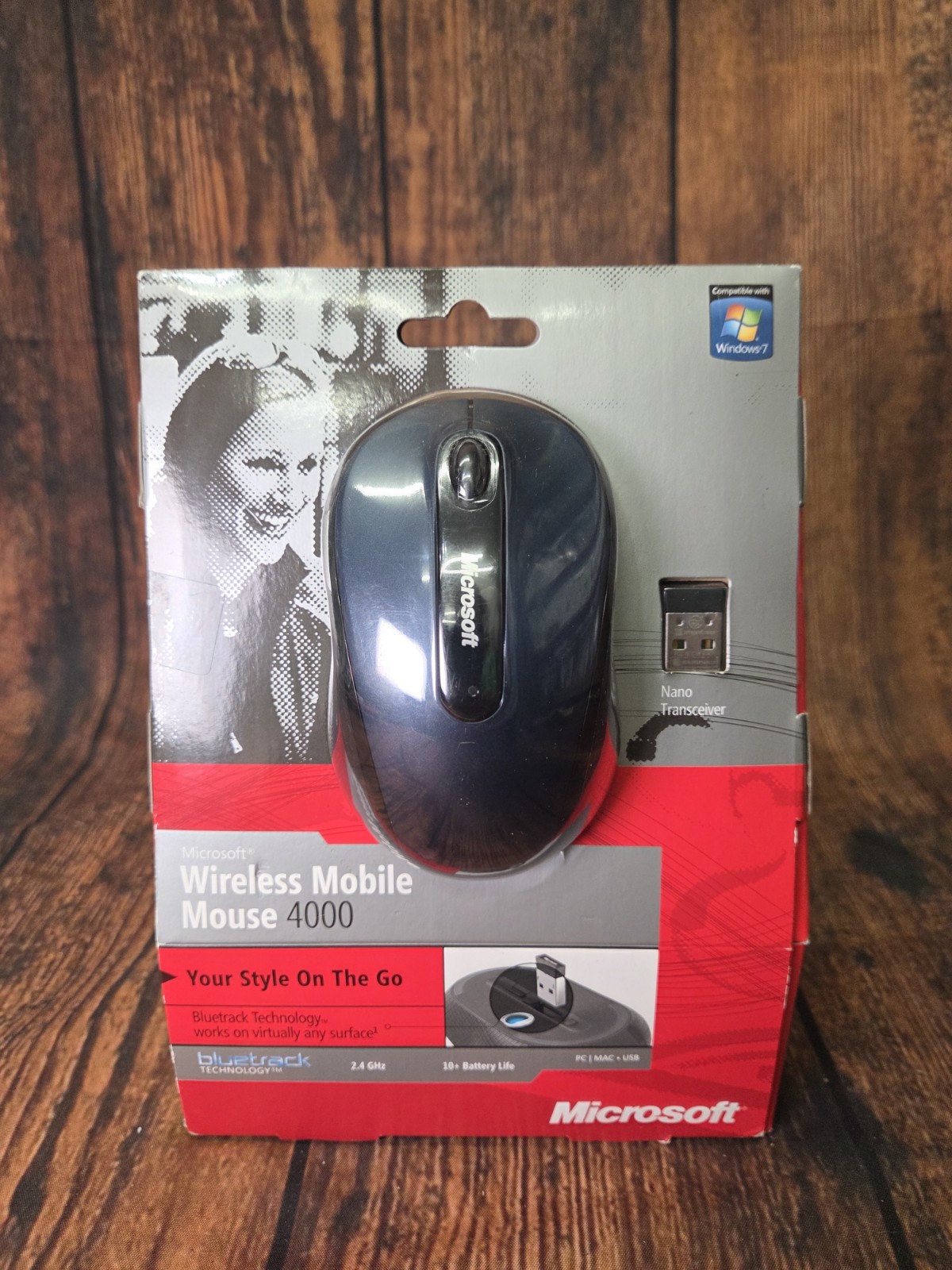 Microsoft Mobile 4000 Wireless BlueTrack Mouse 1383, 1447 Windows 7 Sealed NOS