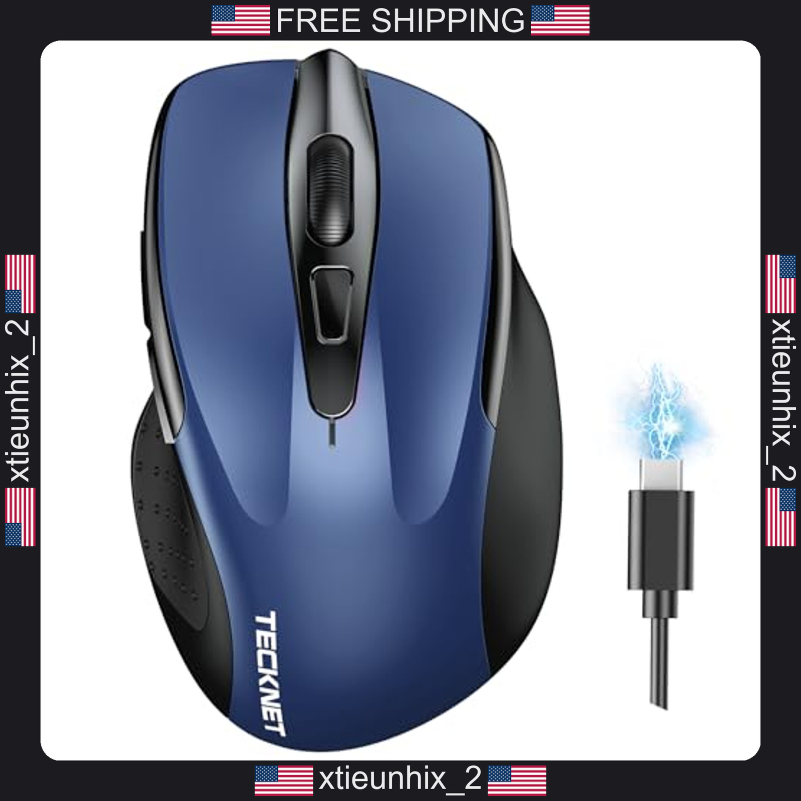 Wireless Mouse Bluetooth 5.0/2.4G Rechargeable Silent 6-DPI Compact