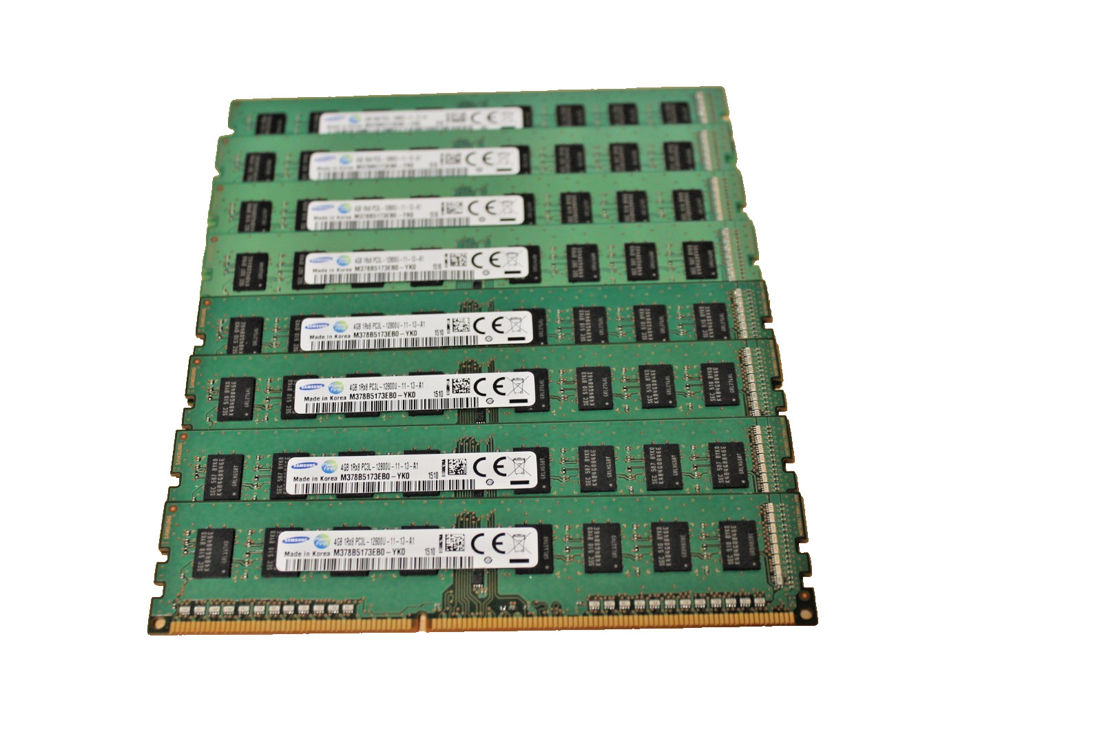 (Lot of 8) Samsung 4GB 1Rx8 PC3-12800U 1600Mhz DDR3 Memory M378B5173EB0-YK0