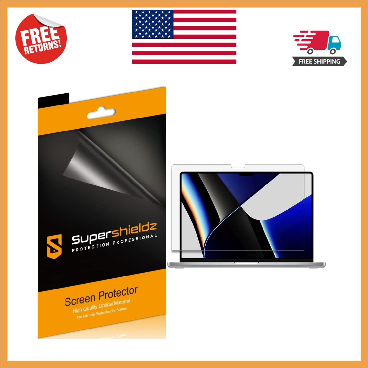 3 Pack Anti-Glare Matte Screen Protectors for 16" Macbook Pro (2021-2024)